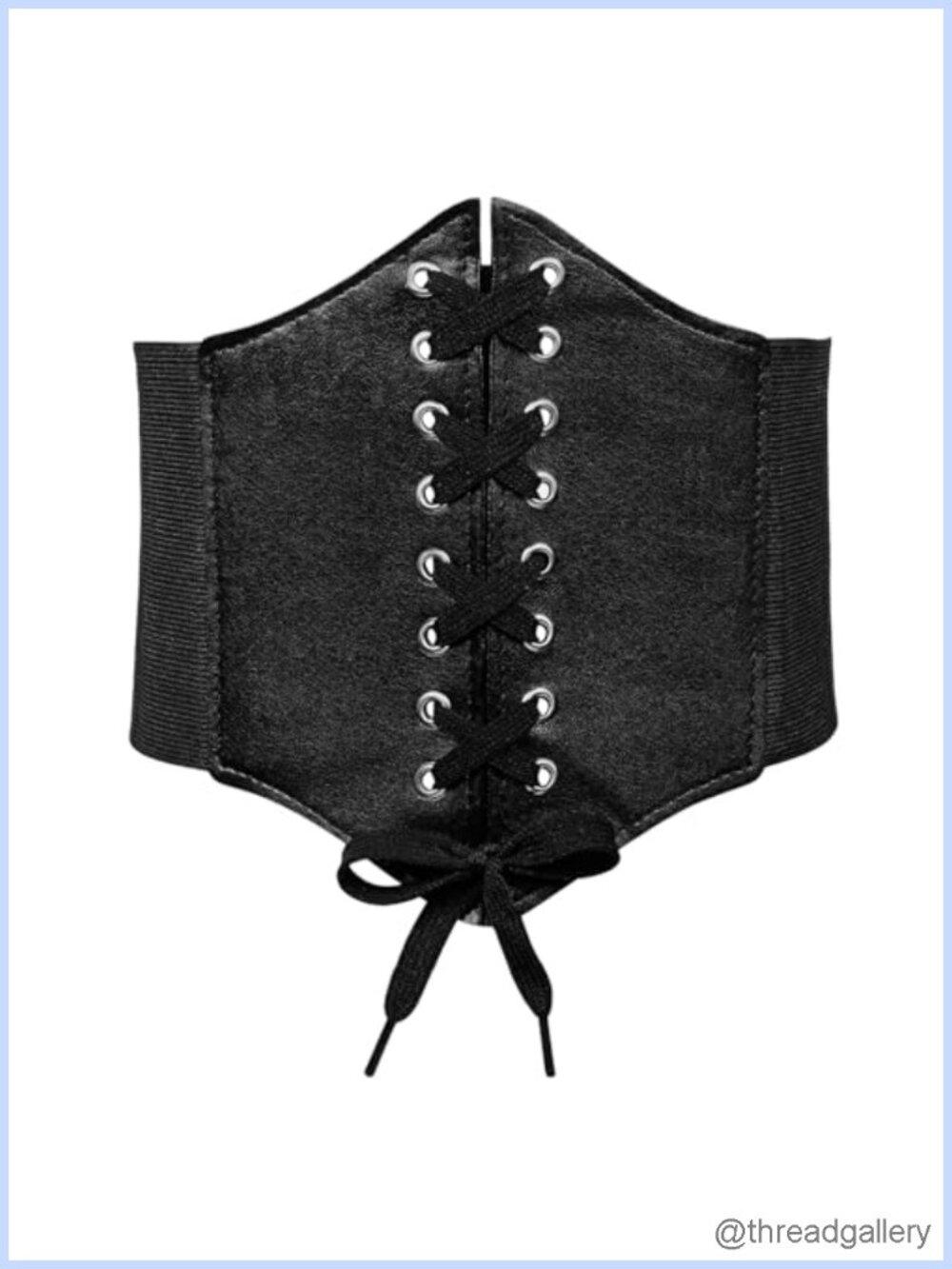 Faux Leather Corset Belt Vintage Lace Up Wide Waist Belt for Dress Cosplay